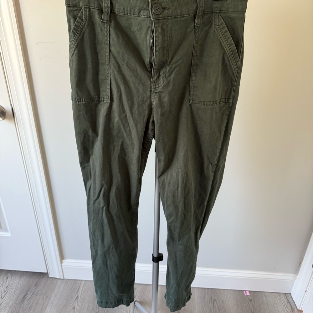 KUT From The Kloth Womens Ankle Straight Leg Olive Green Pants Size 12 See Measu